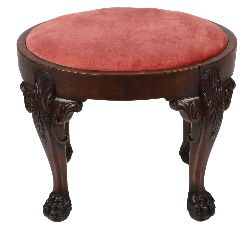 19TH-CENTURY IRISH MAHOGANY STOOL