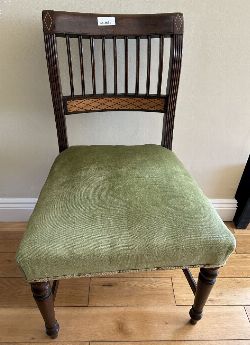 REGENCY CORK INLAID MAHOGANY SIDE CHAIR