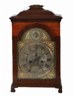 18TH-CENTURY MAHOGANY BRACKET CLOCK BY FOSTER, WHITEHAVEN