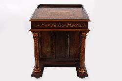 RARE KILLARNEY MARQUETRY DAVENPORT IN YEW WOOD AND ARBUTUS