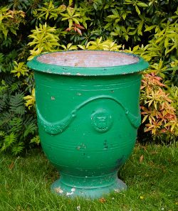 LARGE FRENCH TERRACOTTA CIRCULAR ANDUZE PLANTER
