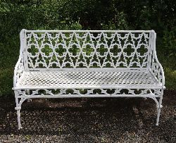 HEAVY CAST IRON GARDEN BENCH - GOTHIC TRACERY