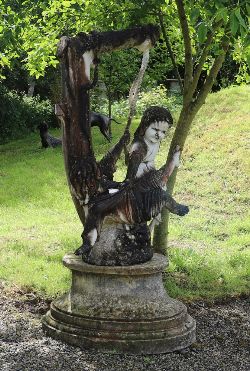 MARBLE SCULPTURE - TWO CHILDREN ON A SWING
