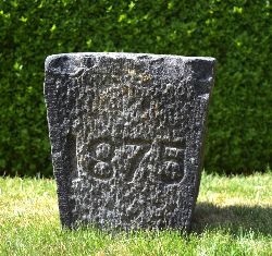 CARVED LIMESTONE KEYSTONE DATED 1875