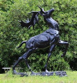LARGE CAST IRON GARDEN SCULPTURE - STAG