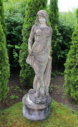 COMPOSITE STONE CLASSICAL FEMALE FIGURE