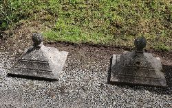 PAIR OF MOULDED GRANITE STONE PIER CAPS