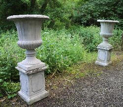 PAIR OF LARGE ITALIANATE STONE ESTATE URNS