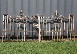 PAIR OF ANTIQUE PAINTED WROUGHT IRON GATES