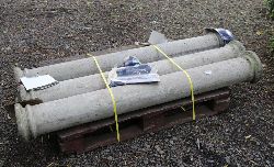 THREE MOULDED STONE ARCHITECTURAL COLUMNS