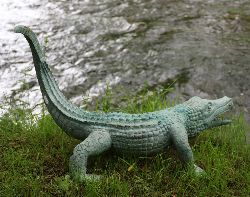 BRONZE GARDEN SCULPTURE - CROCODILE