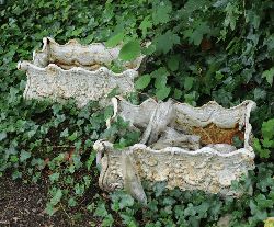 PAIR 19TH-CENTURY FRENCH CAST IRON JARDINIERES