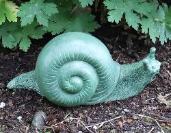 VERDIGRIS BRONZE GARDEN SNAIL SCULPTURE