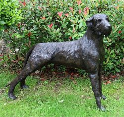 LIFE-SIZE BRONZE SCULPTURE OF A WOLFHOUND