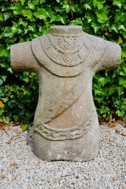 CARVED STONE CELTIC TORSO