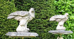 PAIR OF STONE PIER CAPS MODELLED ON EAGLES