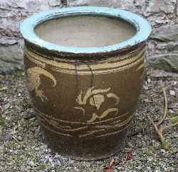 PAIR OF CHINESE GLAZED TERRACOTTA JARDINIERES