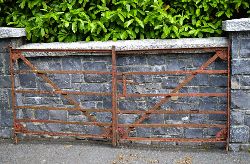 PAIR OF 19TH-CENTURY FORGED IRON ENTRANCE GATES