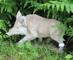 COMPOSITE STONE SCULPTURE OF A BOAR