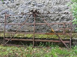 WIDE DECORATIVE WROUGHT IRON FARM GATE