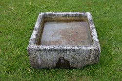 19TH-CENTURY CUT LIMESTONE TROUGH PLANTER