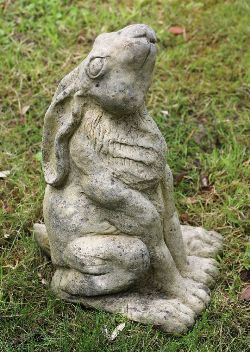 COMPOSITE STONE SCULPTURE OF A HARE