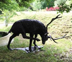 MONUMENTAL BRONZE GARDEN SCULPTURE - STAG