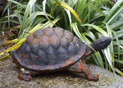 LIFESIZE CAST IRON SCULPTURE OF A TORTOISE