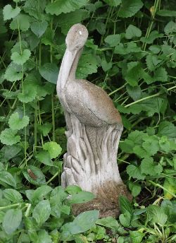 MOULDED STONE LIFESIZE STATUE OF A STORK