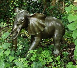 LARGE CAST BRONZE ELEPHANT SCULPTURE