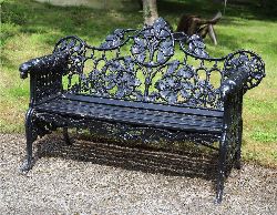 COALBROOKDALE CAST IRON DOG'S HEAD GARDEN SEAT