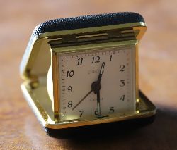 EUROPA GILT FOLDING TRAVEL ALARM CLOCK