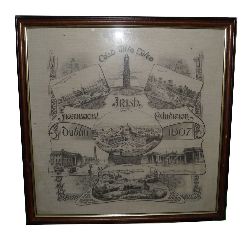 IRISH EXHIBITION COMMEMORATIVE TEXTILE, 1907