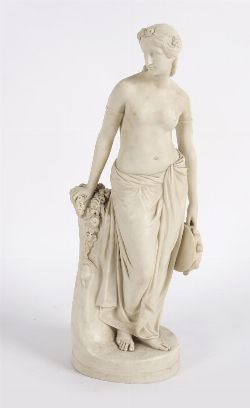 19TH-CENTURY PARIAN FIGURE OF 'THE VEILED VESTAL VIRGIN'