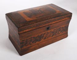 KILLARNEY MARQUETRY TEA CADDY WITH MUCKROSS ABBEY
