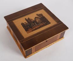 TUNBRIDGE WARE BOX WITH MUCKROSS ABBEY INLAY