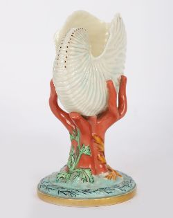 19TH-CENTURY ROYAL WORCESTER NAUTILUS SHELL VASE