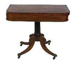REGENCY ROSEWOOD AND BRASS INLAID GAMES TABLE