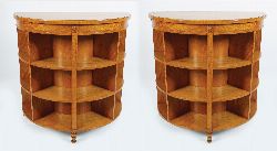 PAIR OF SATINWOOD & INLAID PIER CABINETS