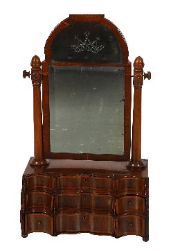 QUEEN ANNE PERIOD CHEVAL CRUTCH MIRROR BASE
