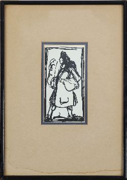 LOVAT CLAUDE FRASER (1890 - 1921), THE SMOKER - ORIGINAL DRAWING