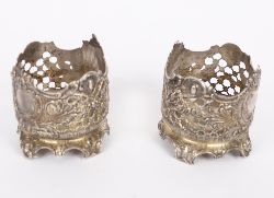 PAIR OF 19TH-CENTURY SILVER-PLATED WINE BOTTLE HOLDERS