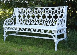 CAST IRON GOTHIC REVIVAL GARDEN SEAT OF THE VAL D'OSNE FOUNDRY
