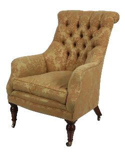 VICTORIAN STYLE UPHOLSTERED ARMCHAIR