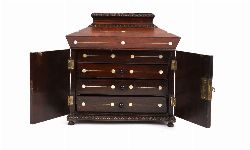19TH-CENTURY ROSEWOOD AND MOTHER-OF-PEARL CABINET