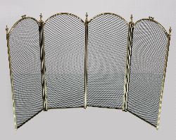 BRASS FOLDING FIRE SCREEN