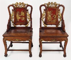 PAIR CHINESE QING CEREMONIAL CHAIRS