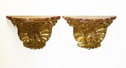 PAIR OF 18TH-CENTURY GILTWOOD WALL CONSOLES