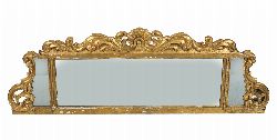 IRISH GEORGE III CARVED GILTWOOD OVERMANTEL MIRROR - PROVENANCE ABBEYVILLE, KINSEALY, CO. DUBLIN