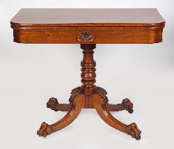 REGENCY MAHOGANY & CROSSBANDED GAMES TABLE
